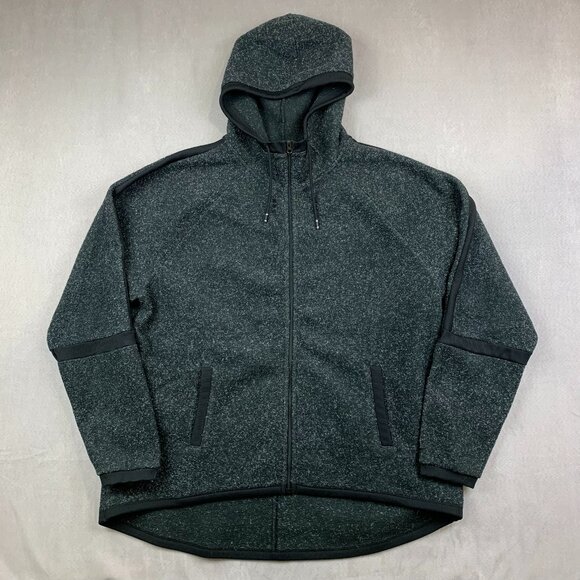 Nike Mens Sweater XL Black Full Zip Hoodie Long Sleeve Therma Fleece Pullover - Picture 1 of 8